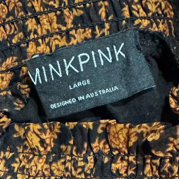 MINK PINK ✨ high neck halter sleeveless Floral Maxi Dress | Sz L - Picture 5 of 5